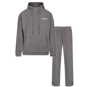Conjunto Deportivo de 2 Piezas para Hombre, Sudadera con Capucha de Felpa Suave, Pantalones de Pierna Recta, Corte Holgado, Ropa Deportiva Casual Personalizada OEM - Product Image 1
