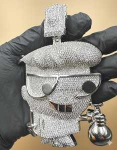 Colgante Personalizado de Personaje de Dibujos Animados con Diamantes de Imitación VVS, Plata de Ley 925, Estilo Hip Hop, para Hombre - Product Image 6