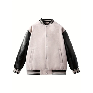 Custom Long Sleeve Fashionable <b>Men</b> Varsity <b>Jackets</b> Low Price Custom Breathable Baseball <b>Jacket</b> Stand Cartoon Patchwork Sale - Product Image 2