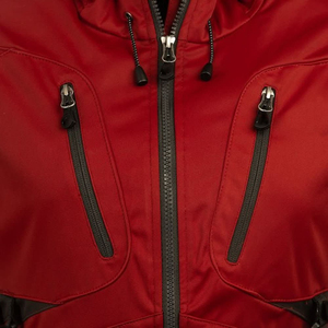 Veste matelassée imperméable à capuche rouge pour homme, avec fermeture éclair, vêtement d'extérieur décontracté pour l'hiver - Product Image 3