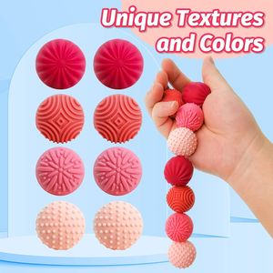 Set di 8 Palline Magnetiche Rosse Texturizzate, Giocattolo Sensoriale Tattile, Regalo per Adolescenti con ADHD, Autismo, Ansia, Antistress Silenzioso, Massaggio - Product Image 3