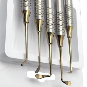 Juego de Instrumentos Quirúrgicos Dentales de 5 Piezas con Empuñadura Moleteada, Herramientas de Cirugía Oral de Acero Inoxidable Plateadas, Uso Manual Clase I para Hospital - Product Image 3
