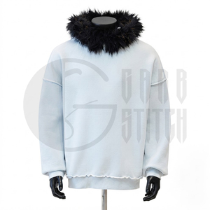 Sweat à capuche personnalisé surdimensionné en fausse fourrure pour hommes et femmes, pull molletonné épais, streetwear d'hiver, OEM ODM, sweat à capuche vierge - Product Image 2
