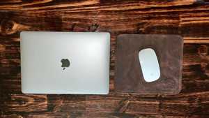 Handmade Real Leather <b>Mouse</b> Pad Anti Slip Suede Base Desk <b>Mat</b> Personalized Executive Writing Pad for Computer LMP-0048 - Product Image 5