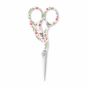 Ciseaux à broder en acier inoxydable de 4,5 pouces avec motif floral colibris et grue, pour point d'aiguille, couture et artisanat DIY - Product Image 1