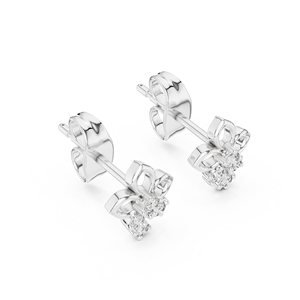 Luxury Vintage <b>Silver</b> IGI Certified Floral Diamond Stud <b>Earrings</b> Minimalist Womens Fine Jewelry for <b>Wedding</b> & Anniversary Gift - Product Image 3