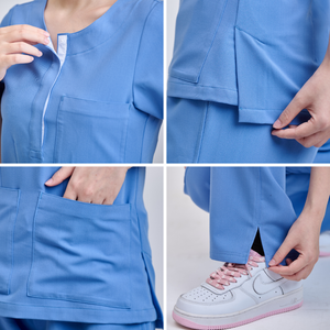 Uniformes médicos de lona de rayón/poliéster/spandex de VN SUPPLIERS, cómodos monos para salón de belleza, ropa de hospital para mujer, muestra gratuita. - Product Image 6