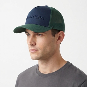 Men's Navy Green Trucker Cap Custom Embroidered Logo Mesh <b>Back</b> Baseball Hat Adjustable Outdoor Streetwear - Product Image 2