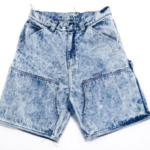 Hecho en Pakistán con precio razonable, totalmente personalizado, estilo único, pantalones cortos de mezclilla rectos para uso urbano. - Product Image 1