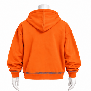 Sweat-shirt à capuche Orange Bouquet Flowers, broderie florale multicolore, poche kangourou, coupe ample, style streetwear décontracté - Product Image 2