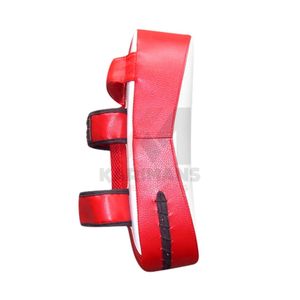Cible de frappe en cuir PU rouge et noir pour arts martiaux, équipement d'entraînement de boxe thaï, avec doublure en maille, durable, unisexe - Product Image 6