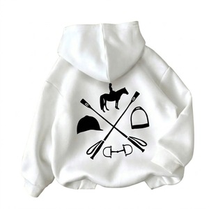 เสื้อฮู้ดแบบสวมหัวสีน้ำเงินสำหรับทุกเพศ ลายกราฟิก "Just a Girl for Loves Horses" ผ้าฝ้ายฟลีซ 100% - Product Image 4