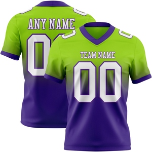 Wholesale Direct OMMIZ INDUSTRY Custom <b>Neon</b> Green White-Purple Authentic Fade Fashion Football Jersey - Product Image 1