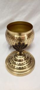 Handcrafted Brass Decorative Storage Jar with Deer Handle <b>Lid</b> Vintage Metal Container for Home <b>Decor</b> - Product Image 5