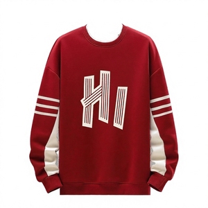 Customizable Flannel Sweatshirt with Front Embroidery ODM Supply for <b>Men</b> and Women <b>Pullover</b> in Oversized Comfort Fit - Product Image 6