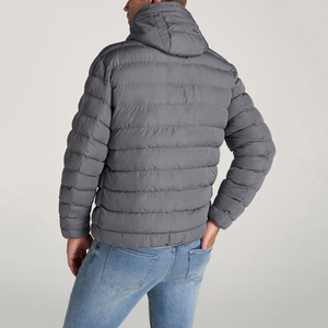 Men Hooded Puffer <b>Zip</b>-<b>Up</b> Winter <b>Jacket</b> 100% Nylon Insulated Quilted Coat Windproof Custom Logo Available Streetwear - Product Image 2