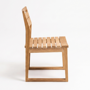 Chaise individuelle en teck, style traîneau, assise à lattes, moderne et minimaliste, pour salle à manger, hôtel et villa - Offre Spéciale - Product Image 2