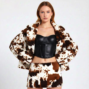 Jupe en cuir de vachette à taille élastique, style mode urbaine, personnalisable selon votre propre design, pour femme, en vente - Product Image 1