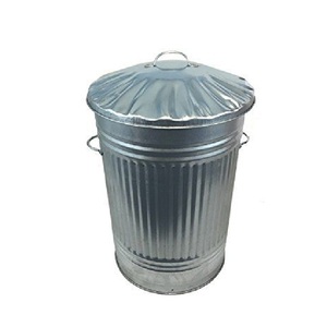 Cesto de Basura Metálico Galvanizado Hecho a Mano, Ecológico, Portátil, Redondo, para Interiores y Exteriores, de Alta Calidad, en Tendencia - Product Image 4