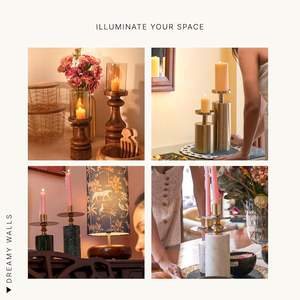 Portavelas de Madera de Mango Vintage, Adornos Artesanales de Lujo Románticos Retro Personalizados - Product Image 3