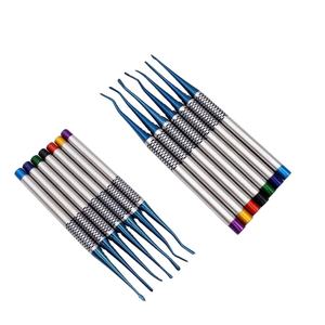 7 pièces PDL Luxating Root Elevator Set Extraction manuelle d'implants en acier revêtu de titane avec plateau de cassette par Dmd - Product Image 1