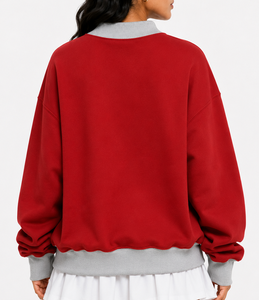 Sudadera Oversize de Cuello Alto para Mujer, 100% Algodón, Forro Polar Cálido y Transpirable, Sudadera de Invierno, Fabricante OEM Personalizado - Product Image 2