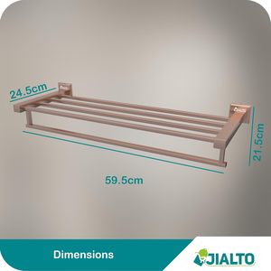 ราวแขวนผ้าเช็ดตัวสแตนเลสแบบพับได้ขนาด 24 นิ้วสำหรับห้องน้ำ ที่แขวนผ้าเช็ดตัวประหยัดพื้นที่ อุปกรณ์ห้องน้ำที่ทนทานและมีสไตล์ - Product Image 3