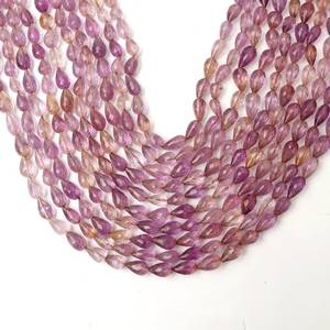 Natural Ametrine Faceted Teardrop Briolette Beads Gemstone Loose Beads For Jewelry Making Wholesale Price Bulk Smooth Shine - Product Image 1