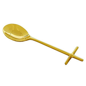 Cross Handle Brass Incense Spoon - Product Image 1