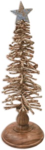 Wooden Rope Christmas <b>Tree</b> <b>With</b> Star Topper Indoor Decor Standing Base Pine Style - Product Image 5
