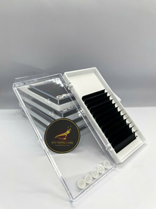 Extensions de cils en volume pré-fabriquées 3D 4D 5D faites à la main, en plateau individuel, en fibres synthétiques PBT coréennes, vente en gros - Product Image 1