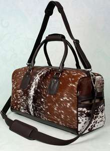 Sac de voyage en cuir pleine fleur de vachette avec poils, sac de week-end, sac fourre-tout LHDB-0181 - Product Image 2