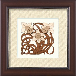Vintage Style Veneer Floral <b>Shadow</b> <b>Box</b> - Product Image 1