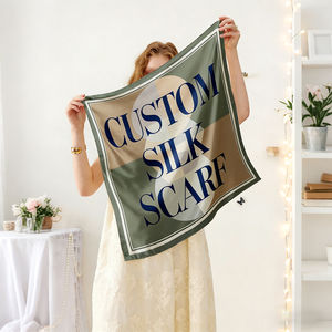 Collection en Gros de Foulards Personnalisés Haut de Gamme : Design Imprimé, Effet Soie, Hijab Tendance, Châle Carré pour la Tête et le Cou - Product Image 1