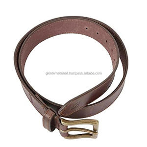 Ceinture décontractée en cuir pleine fleur faite à la main pour hommes d'excellente qualité avec ceinture classique à boucle ardillon en laiton antique - Product Image 6