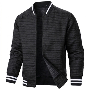 Chaqueta Casual Apex Crest Apparel Personalizada para Hombre, de Lona de Color Sólido, con Forro Polar Otoñal, Ecológica, Resistente al Viento, con Cierre y Cuello Henry - Product Image 3