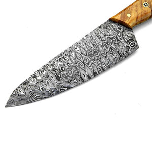 Couteau de chef en acier Damas haute performance avec poignée confortable pour la préparation des aliments en cuisine et la cuisson professionnelle - Product Image 4