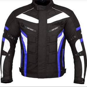 Men's Black Blue <b>White</b> Motorcycle <b>Jacket</b> Breathable Moto <b>Biker</b> Style Stand Collar Zipper Closure Regular Fit Plus Size Autumn - Product Image 3