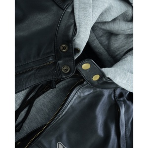Blouson en cuir grande taille pour homme, haute qualité, nouvelle collection, coupe-vent, fermeture éclair, respirant, pour moto et course automobile - Product Image 5
