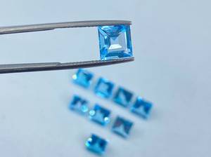 พลอยโทแพซสีฟ้าทรงเหลี่ยมเจียระไน ขนาดต่างๆ ตั้งแต่ 2 มม. ถึง 10 มม. สำหรับทำเครื่องประดับ - Product Image 4