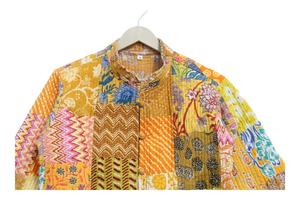 Veste matelassée indienne faite à la main vintage manteaux nouveau style bohème veste en coton pour femmes - Product Image 2