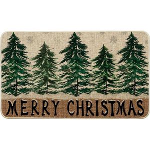 Tappeto Natalizio a Basso Profilo per Interni/Esterni 17x29 Pollici, Tappetino per Porta, Decorazione Invernale per la Casa - Product Image 1