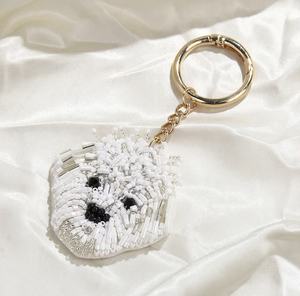 Porte-clés vintage faits à la main avec strass, lettres de l'alphabet multicolores, breloques de poignet, motif chat noir et blanc - Product Image 2