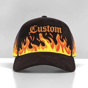 Custom Front Logo Printed Trucker Cap Hot Selling 5 Panel Mesh Back Trucker <b>Hat</b> Breathable - Product Image 2