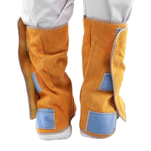 Eco-Friendly Cowhide Split <b>Leather</b> Welding Shoe Long Calf Protector Safety Shoes with Fire Resistant <b>Boot</b> Covers and Gaiters - Product Image 3