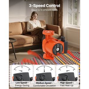 ปั๊มน้ำร้อนแบบหมุนเวียน F-007-F5-71FC สำหรับเครื่องทำความร้อนในบ้าน ทำจากเหล็กหล่อ 23 GPM AC 120V พร้อมข้อต่อหน้าแปลนขนาด 1 นิ้ว สายส่งน้ำร้อนยาว 16 ฟุต - Product Image 5