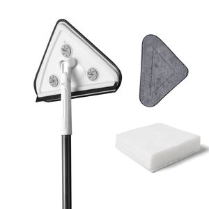Effortless Long-Handle High-Reach <b>Wall</b> Cleaning <b>Mop</b> Versatile Triangle Design with Disposable Pads for <b>Walls</b> & Baseboards - Product Image 1