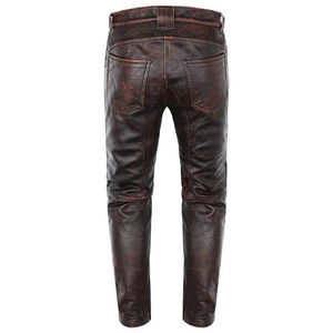 SMART SHINE ENTERPRISES Pantalon en cuir premium pour homme, coupe droite classique, poids moyen, doux, durable, confortable, décontracté, hiver - Product Image 4