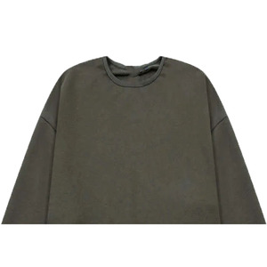 Sweat-shirt à col rond en molleton tricoté 100 % coton de qualité supérieure pour homme, écologique, respirant, 240 g, non doublé, avec motif imprimé en relief - Product Image 4