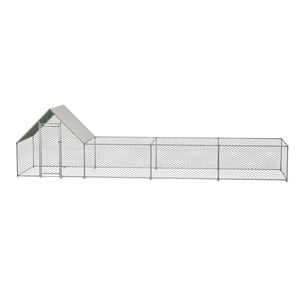 Grande Pollaio in Metallo da 26 Piedi (6.7Lx6.6Wx6.6H ft) con Recinzione in Filo Zincato per Polli e Conigli - Product Image 1